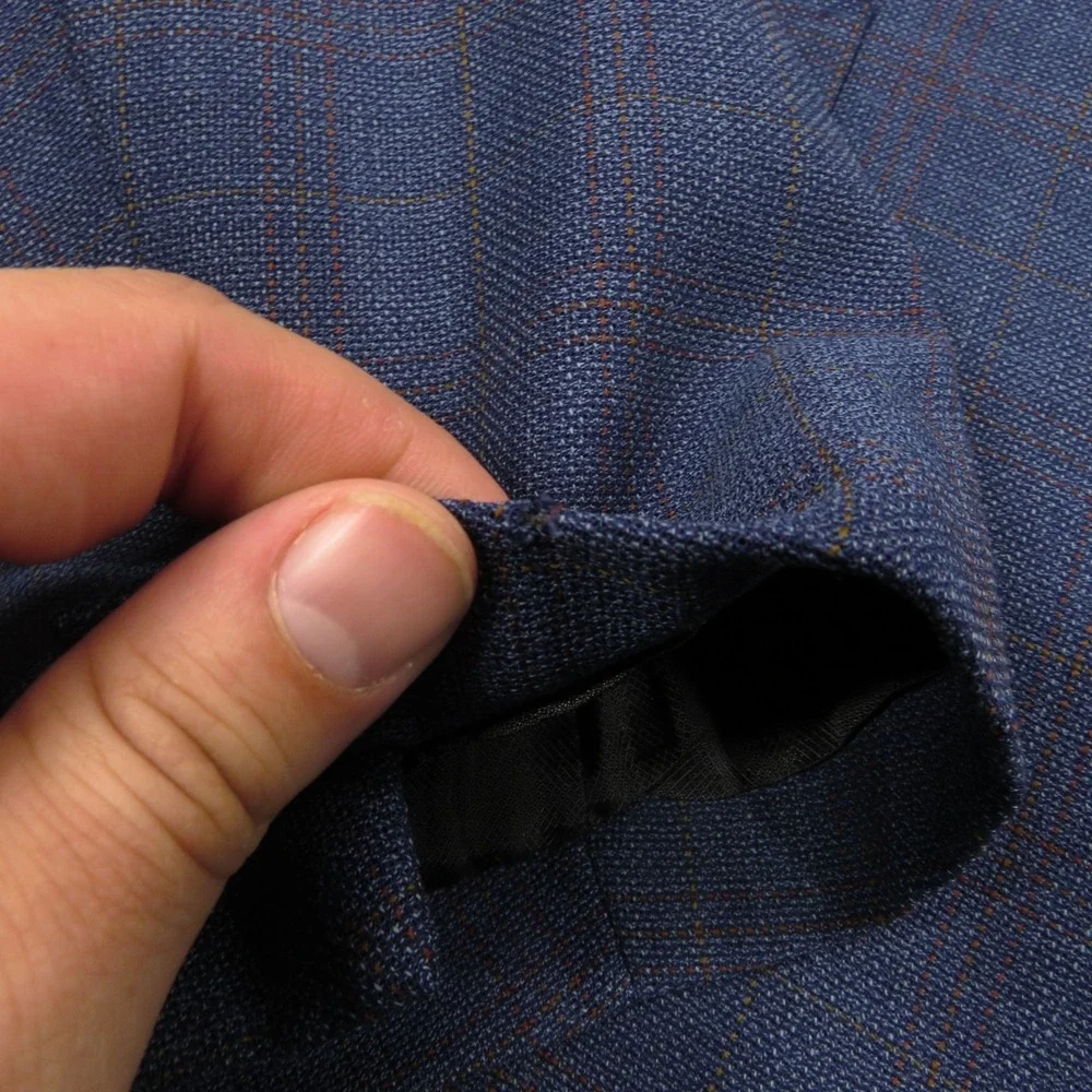 Lubiam Blazer 48R High Twist Virgin Wool 3/2 Roll Check Sport Coat LMB 1911 Mens